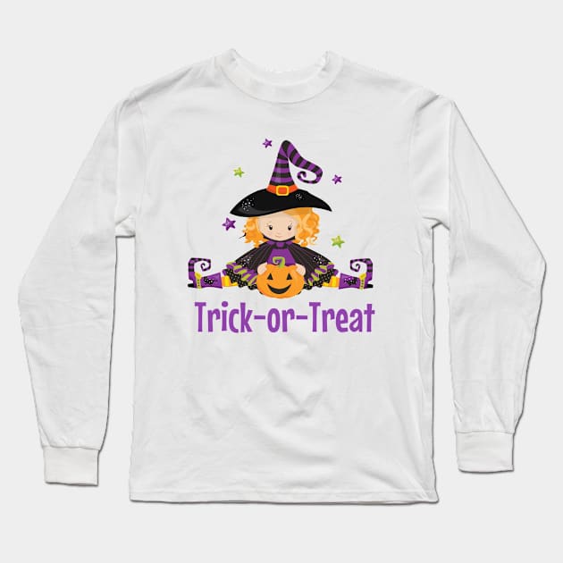 Halloween Witch Costume Trick or Treat Shirt Witchy Gift Long Sleeve T-Shirt by InnerMagic